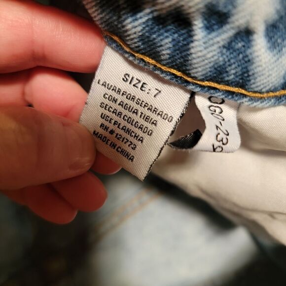 Vintage Flying Angel button fly Jean Skort Size 7 - Picture 6 of 6